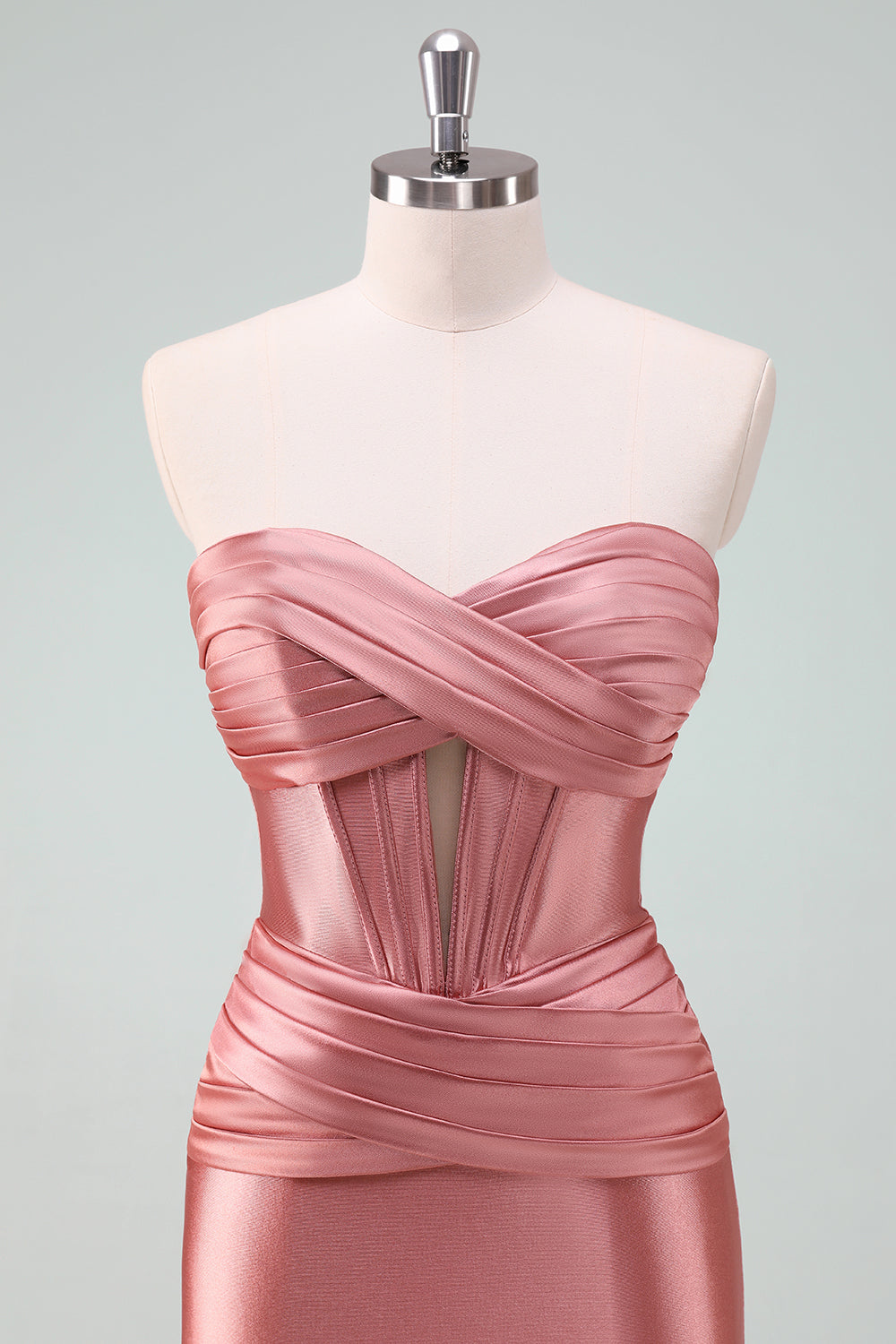 Copper Bodycon Sweetheart Satin Corset Short Homecoming Dress