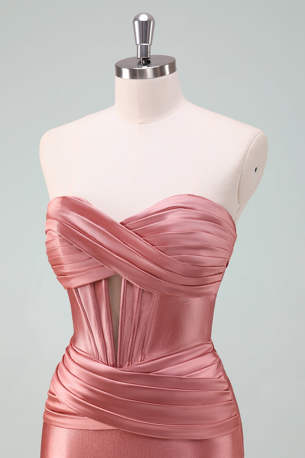 Copper Bodycon Sweetheart Satin Corset Short Homecoming Dress