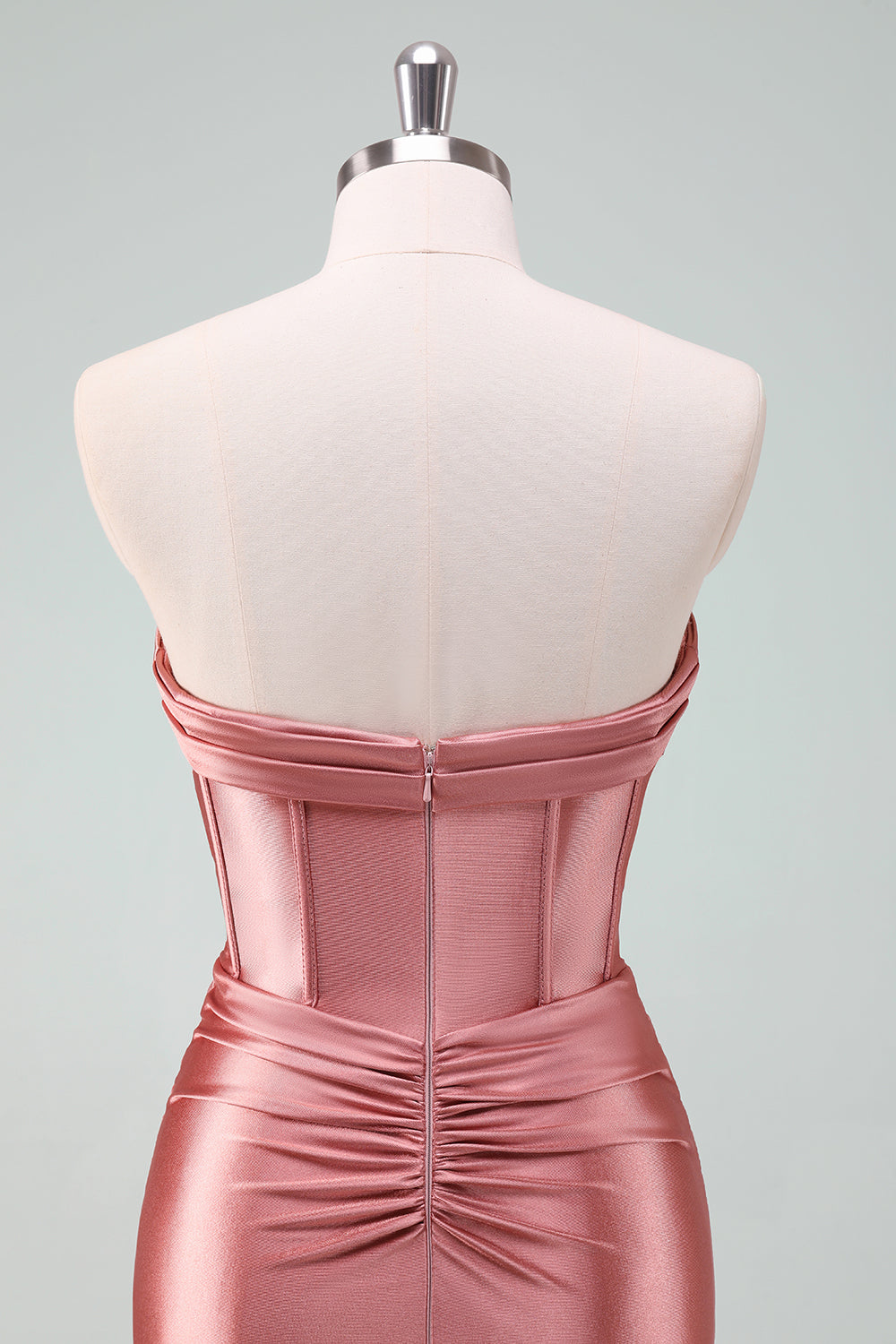 Copper Bodycon Sweetheart Satin Corset Short Homecoming Dress