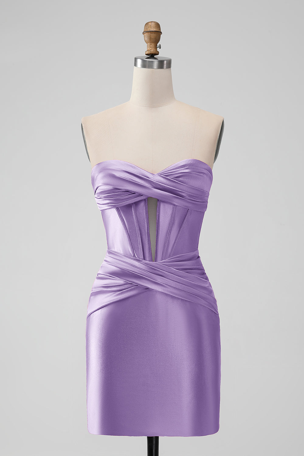 Fuchsia Bodycon Sweetheart Satin Corset Short Homecoming Dress