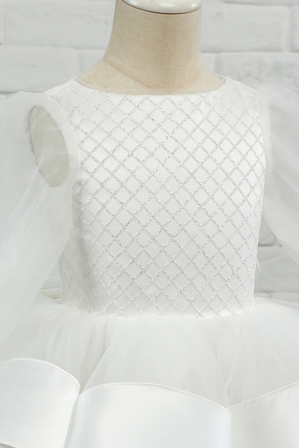 Ivory Long Sleeves Flower Girl Dress