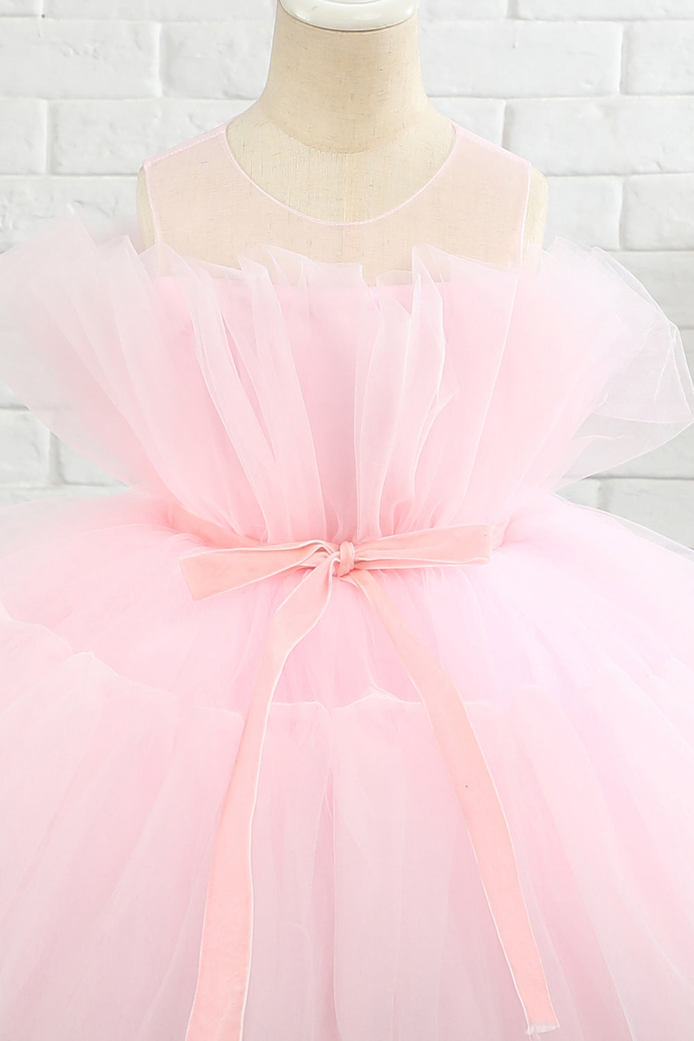 Pink High Low Flower Girl Dress