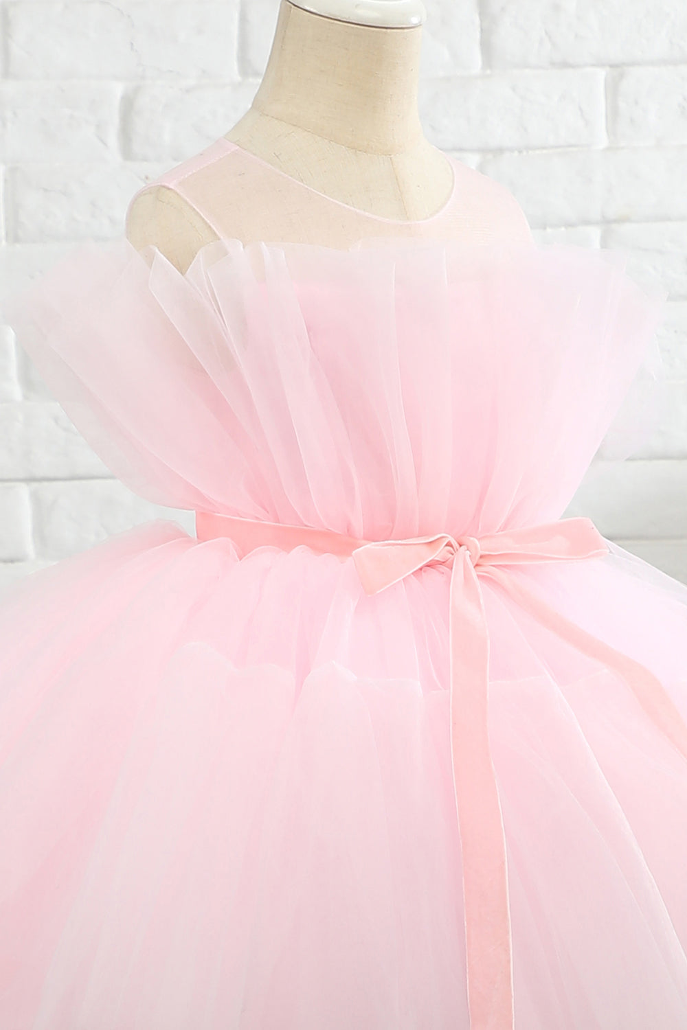 Pink High Low Flower Girl Dress