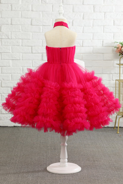 Fuchsia Halter Flower Girl Dress