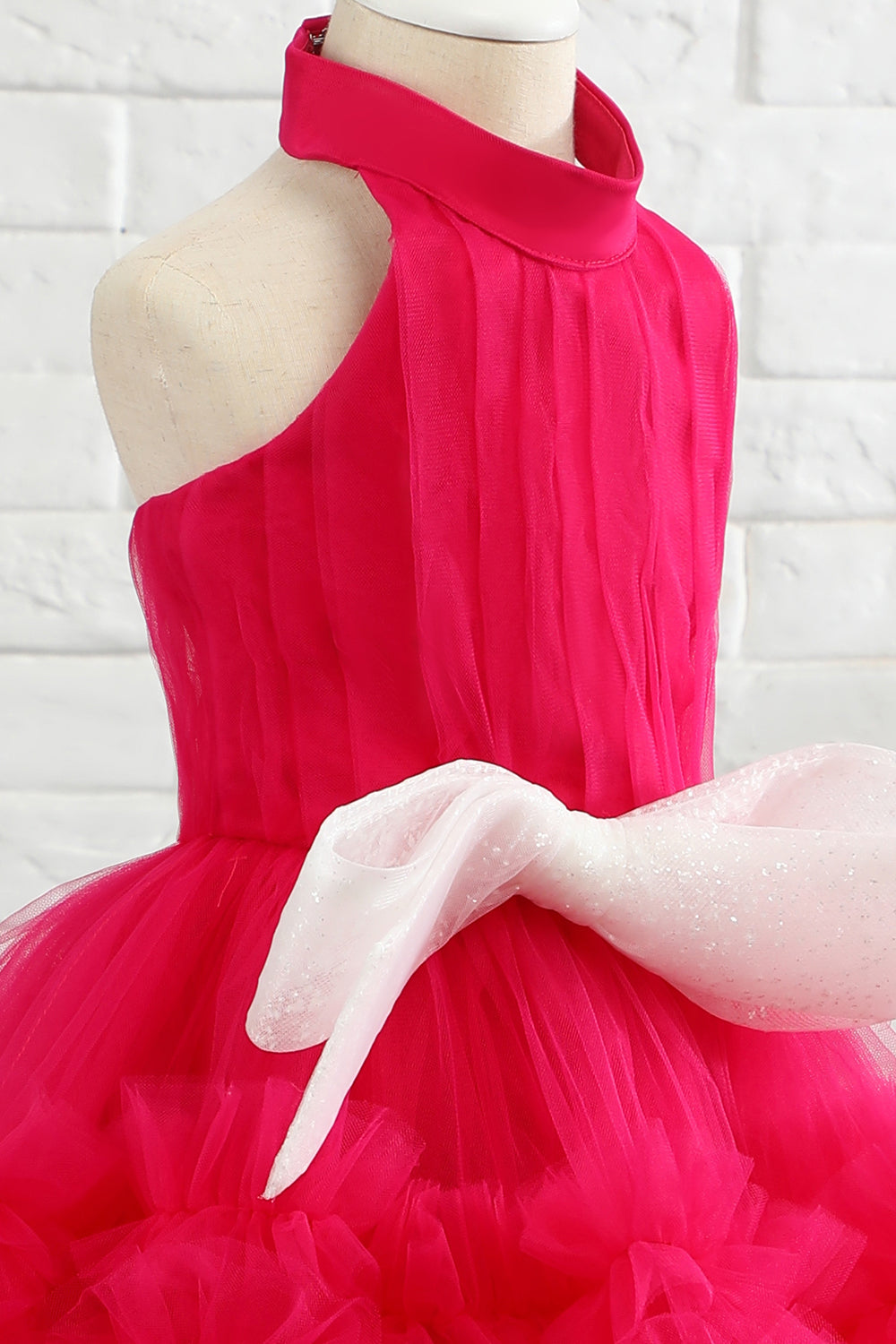 Fuchsia Halter Flower Girl Dress