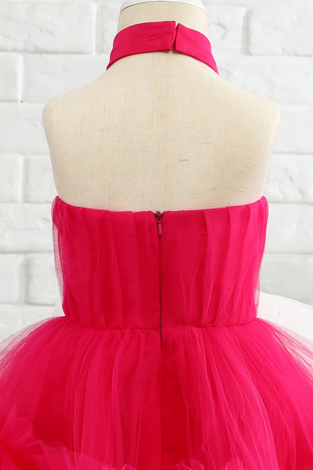 Fuchsia Halter Flower Girl Dress