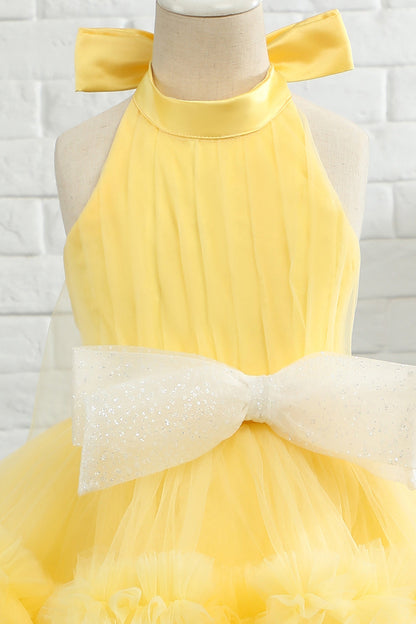 Yellow Halter Flower Girl Dress