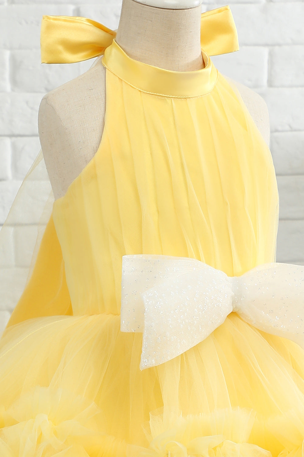 Yellow Halter Flower Girl Dress