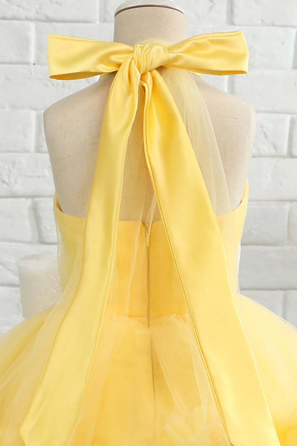 Yellow Halter Flower Girl Dress