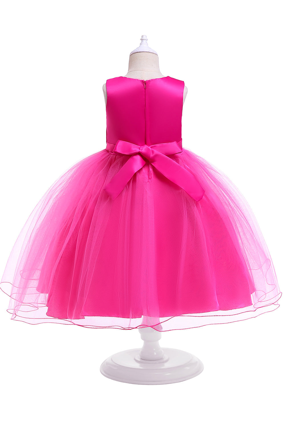 A Line Puffy Flower Girl Dress with Bowknot