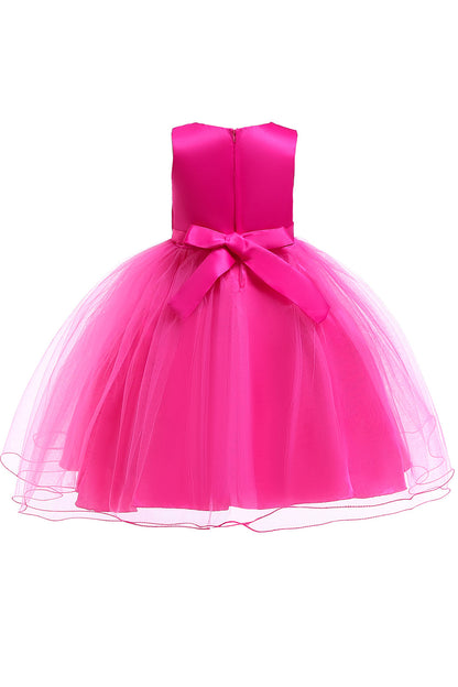 A Line Puffy Flower Girl Dress with Bowknot