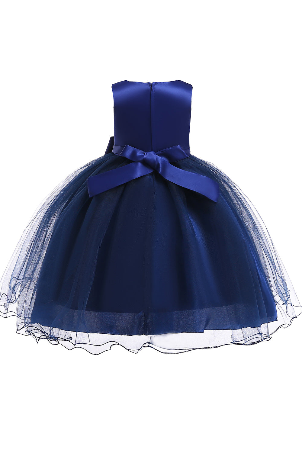 A Line Puffy Flower Girl Dress with Bowknot