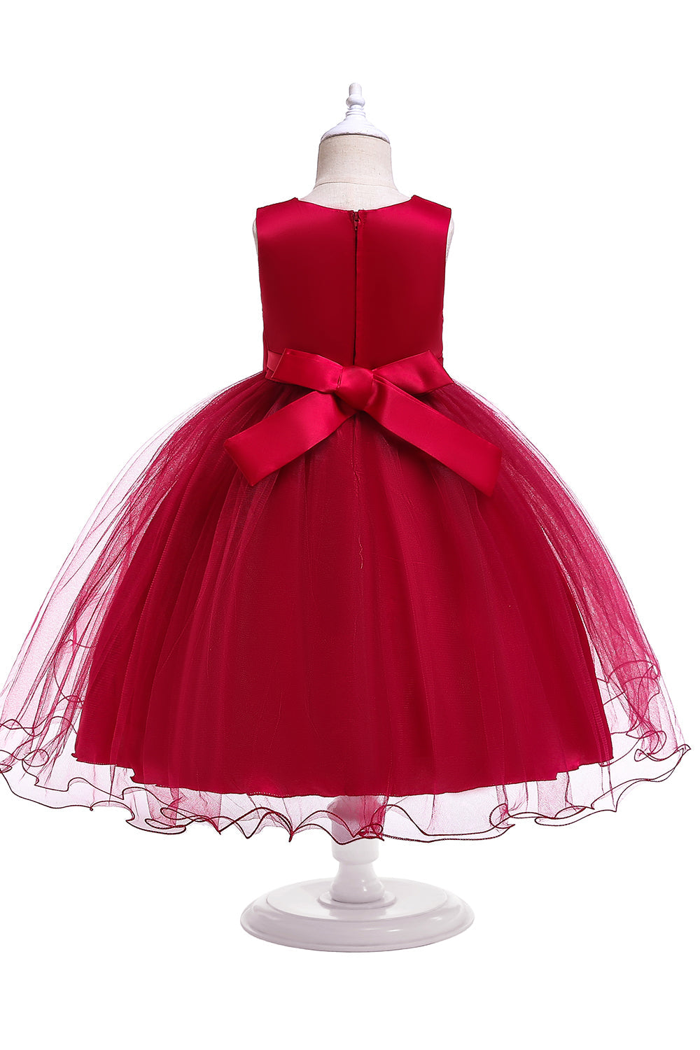 A Line Puffy Flower Girl Dress with Bowknot