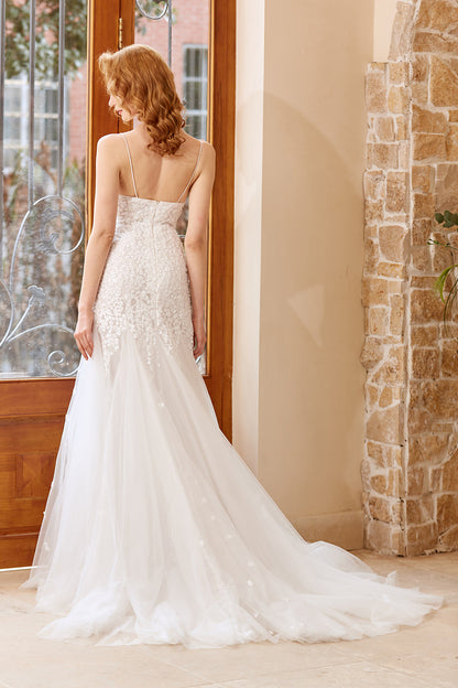 Mermaid Chruch Sweep Train Wedding Dress