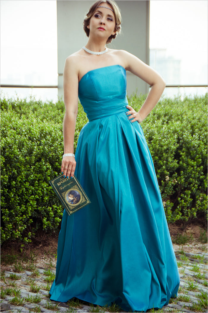 A-line Strapless Floor Length Sleeveless Chiffon Bridesmaid Dress