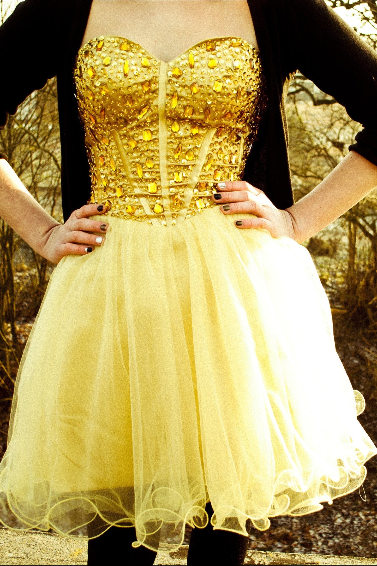 A-line Sweetheart Knee Length Tulle Rhinestone Homecoming Dress