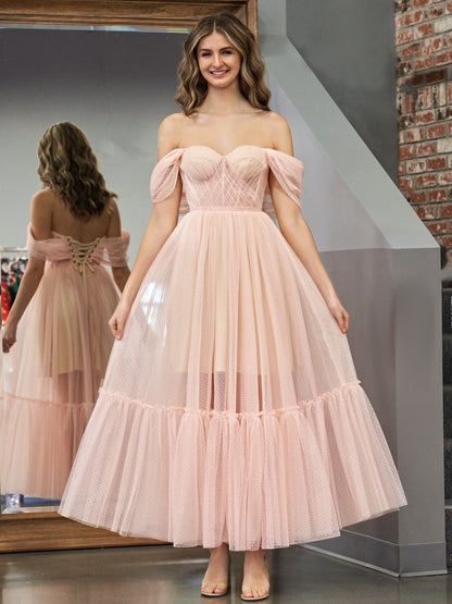 Nova | A-Line Tulle Sweetheart Tea-Length Homecoming Dress