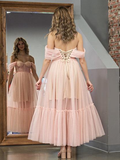 Nova | A-Line Tulle Sweetheart Tea-Length Homecoming Dress