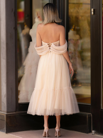 Nova | A-Line Tulle Sweetheart Tea-Length Homecoming Dress