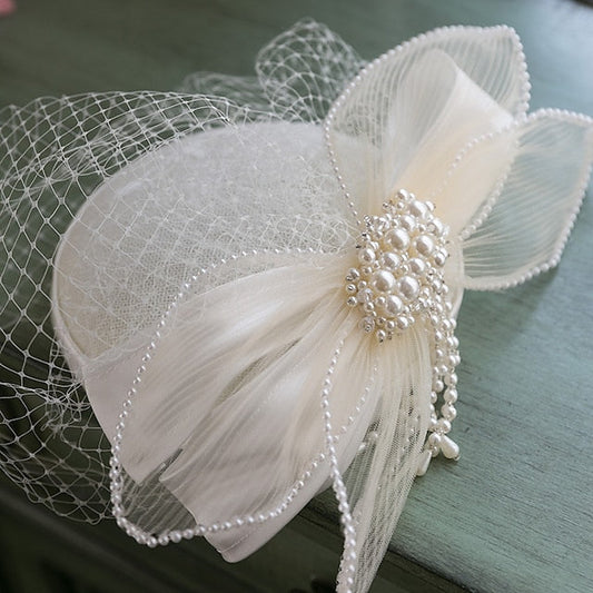 Fascinators Lace Tea Party Horse Race Elegant With Imitation Pearl Bow(s) Headpiece