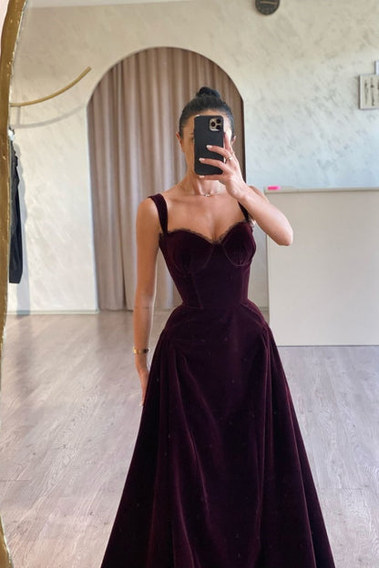 Cabemet Sweetheart Velvet Prom Dress ZT0262