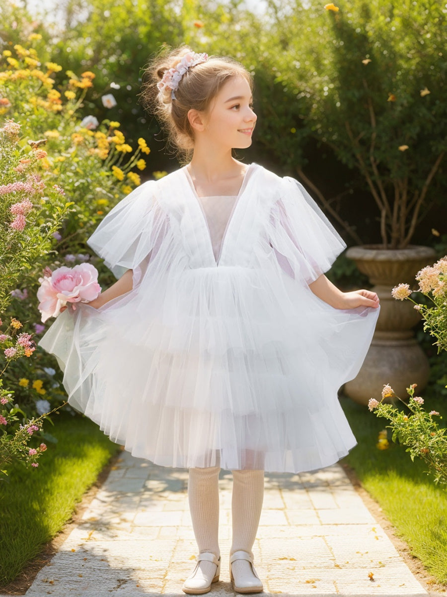 Enchanted Garden Fairy Elegant Tulle Toddler Flower Girl Dress