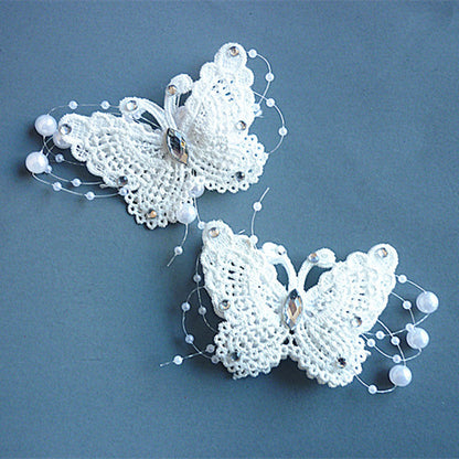 Cute Children's Fabric Lace Butterfly Pearl Headpiece