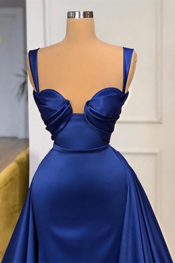 Straps Long Overskirt Prom Dress Royal Blue PD0488