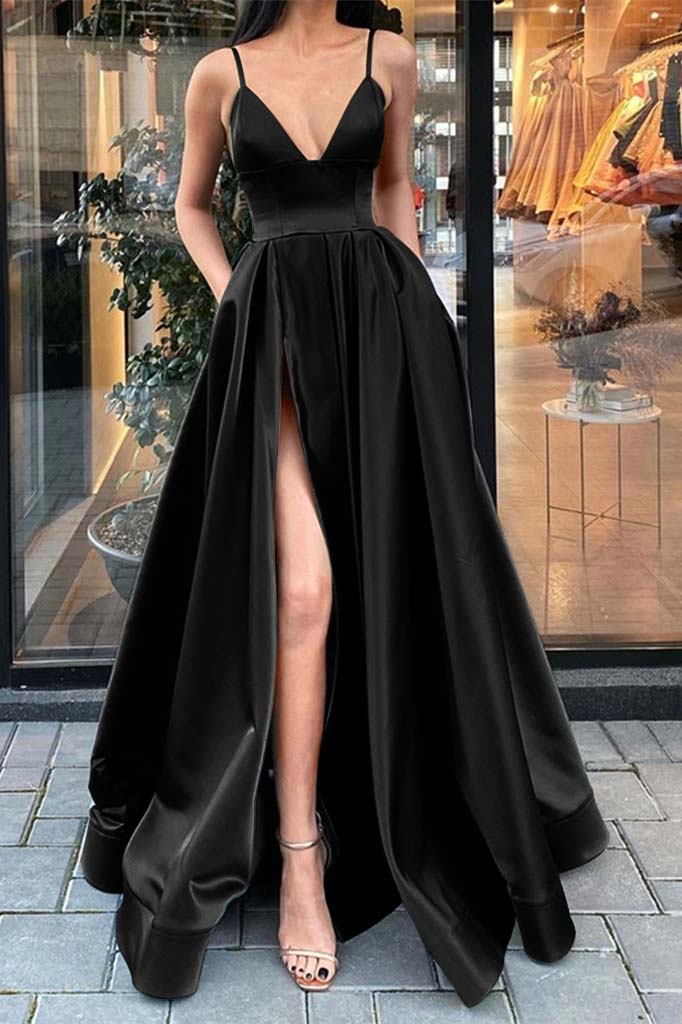 edgynewlook Gorgeous Dark Green Prom Dress Split With Pockets