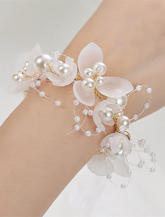 Wedding wrist flowers Wrist Corsages Poly / Cotton Blend