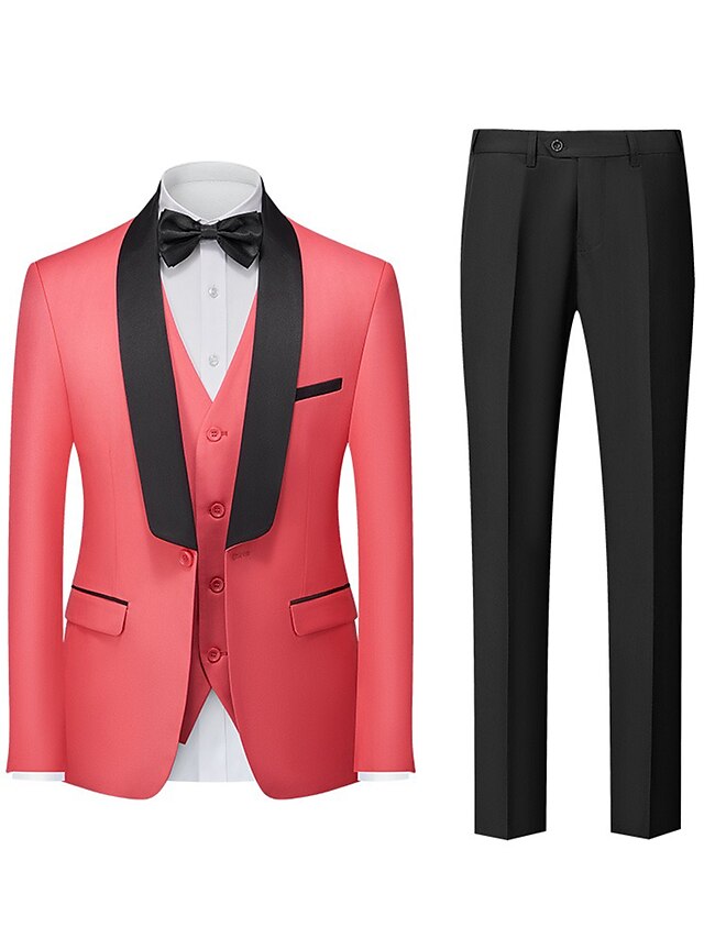 Men's Tailored Fit Single Breasted One-button 3 Pieces Wedding Suits