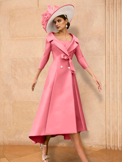 A-Line/Princess Long Sleeves Mother of the Bride Dresses with Bowknot