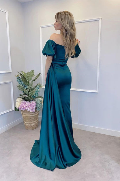 Peacock Off-the-Shoulder Mermaid Prom Dress With Split PD0871