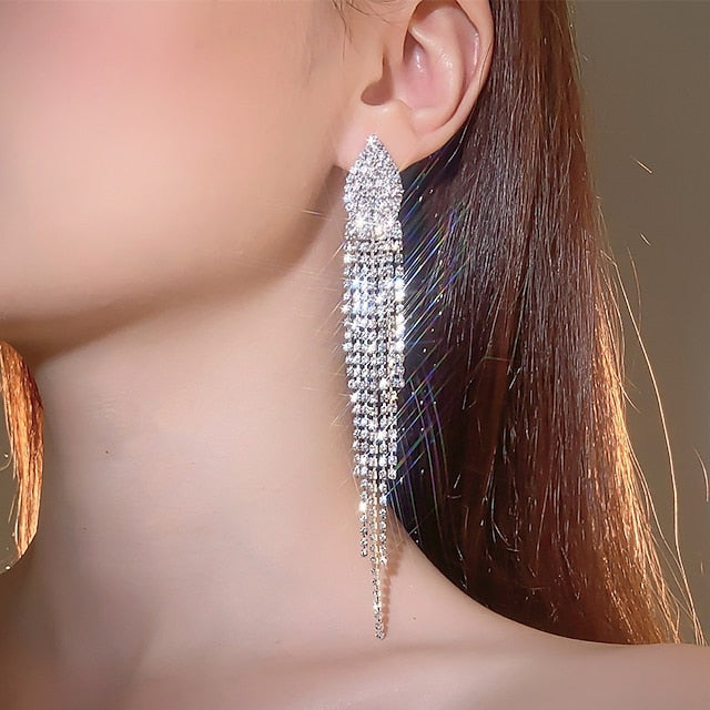 Elegant Stylish Drop Earrings Fine Jewelry Tassel Fringe