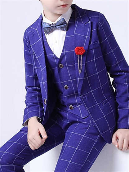 Boys Blazer Vest Pants Party Set Formal Long Sleeves 3-13 Years 3 Pieces Boy's Wedding Suit Sets