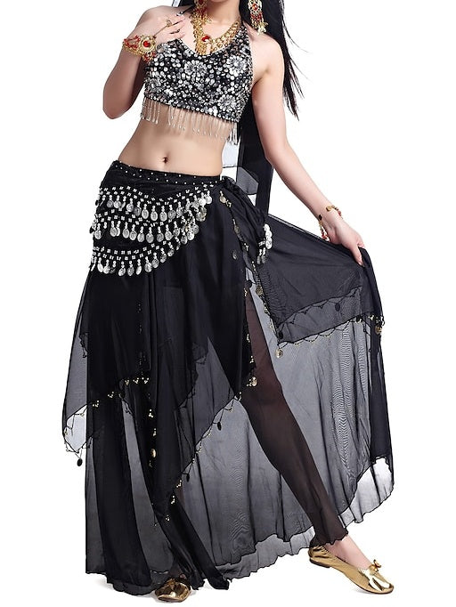 Belly Dance Coin Beading Sequin Women's Chiffon / Performance