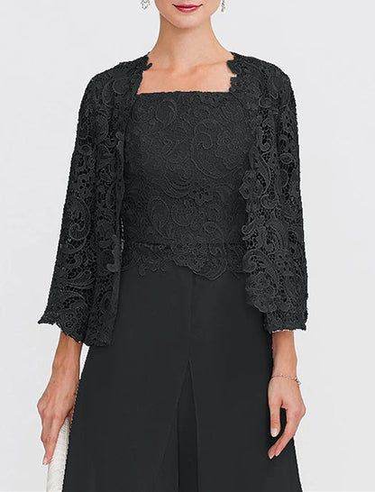 Women's Wedding Guest 3/4 Length Sleeve Floral Lace Bolero Wrap/Shawl