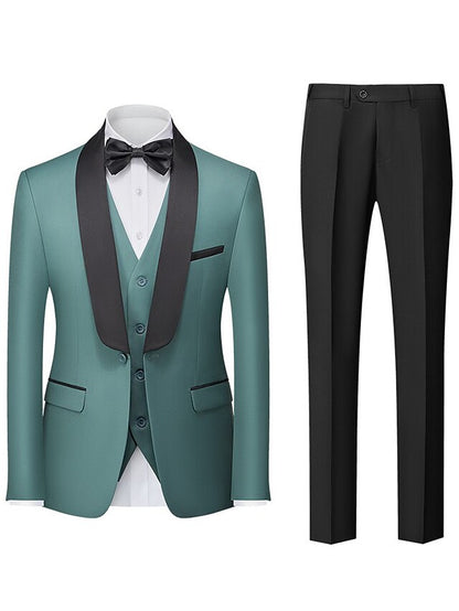 Men's Tailored Fit Single Breasted One-button 3 Pieces Wedding Suits