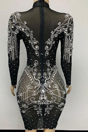 Adelyn Diamante Tassel Evening Dress