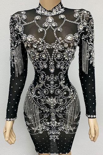 Adelyn Diamante Tassel Evening Dress