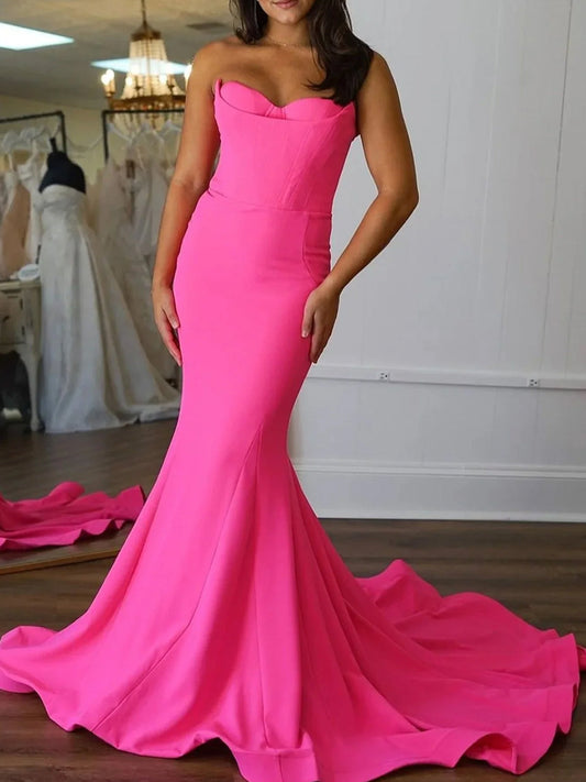 Aetherion | Strapless Mermaid Long Prom Dress with Slit