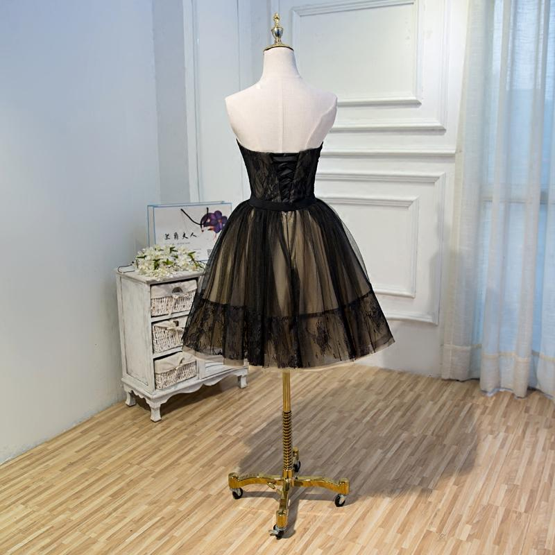 Black Lace Tulle Simple Homecoming Dresses Pretty Short Party Dresses gh828