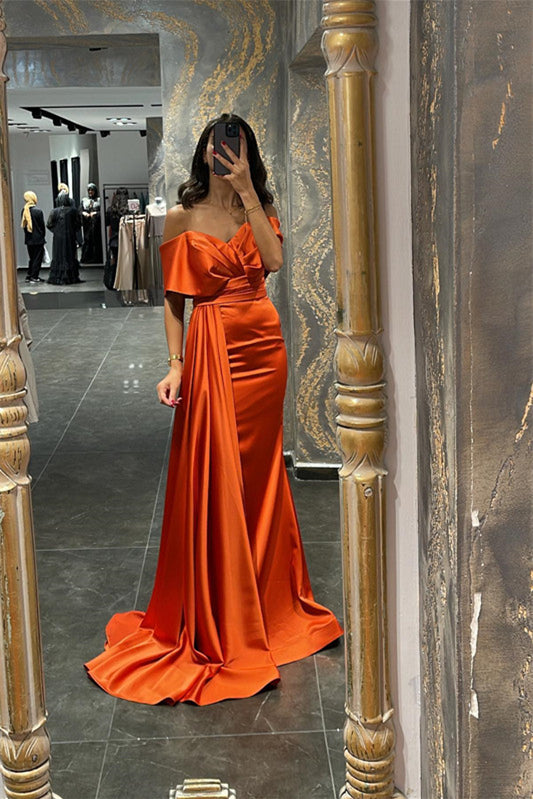 Amazing Orange Sweetheart Off-The-Shoulder Mermaid Prom Dress ED0420