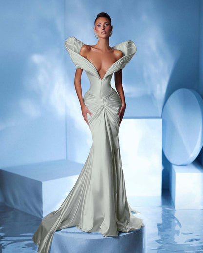 Gorgeous White Sliming Prom Dress Unique Design Mermaid Dress LY0035