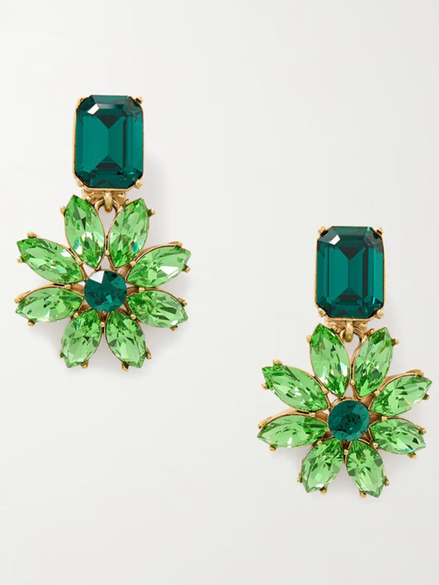 Women's Luxury High-end Emerald Crystal Flower Delicate Earrings