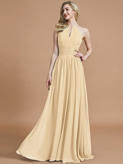 Amazing Chiffon Scoop Sleeveless Bridesmaid Dresses