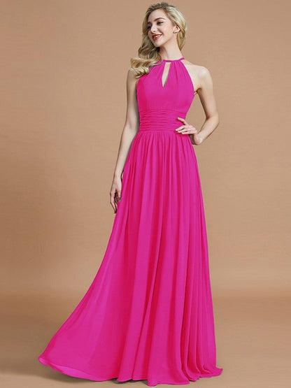 Amazing Chiffon Scoop Sleeveless Bridesmaid Dresses