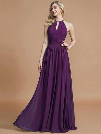 Amazing Chiffon Scoop Sleeveless Bridesmaid Dresses