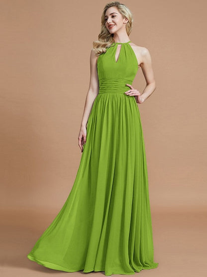 Amazing Chiffon Scoop Sleeveless Bridesmaid Dresses