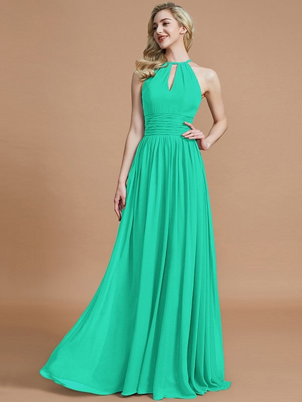 Amazing Chiffon Scoop Sleeveless Bridesmaid Dresses